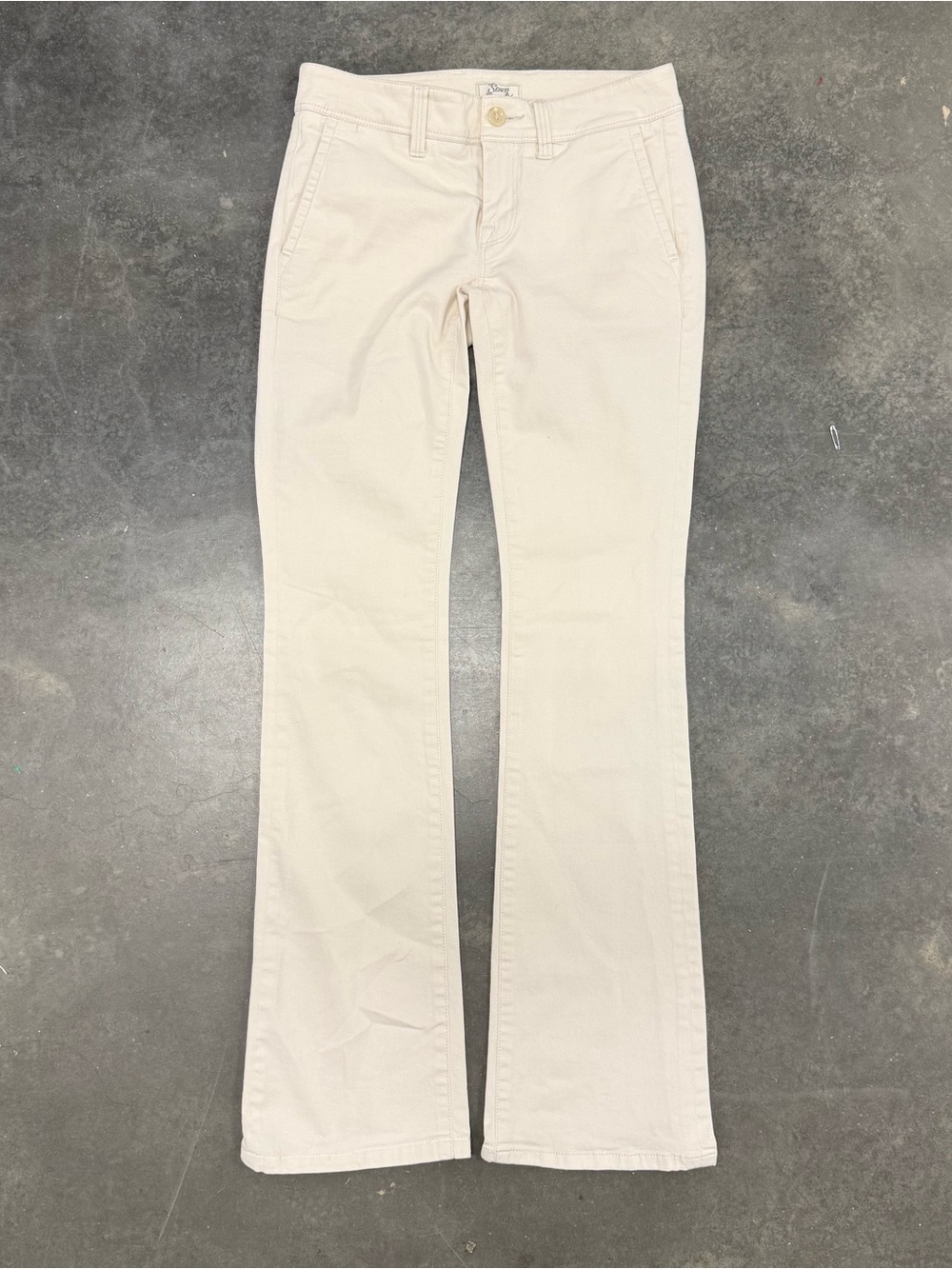 7 For All Mankind Cream bootcut pants